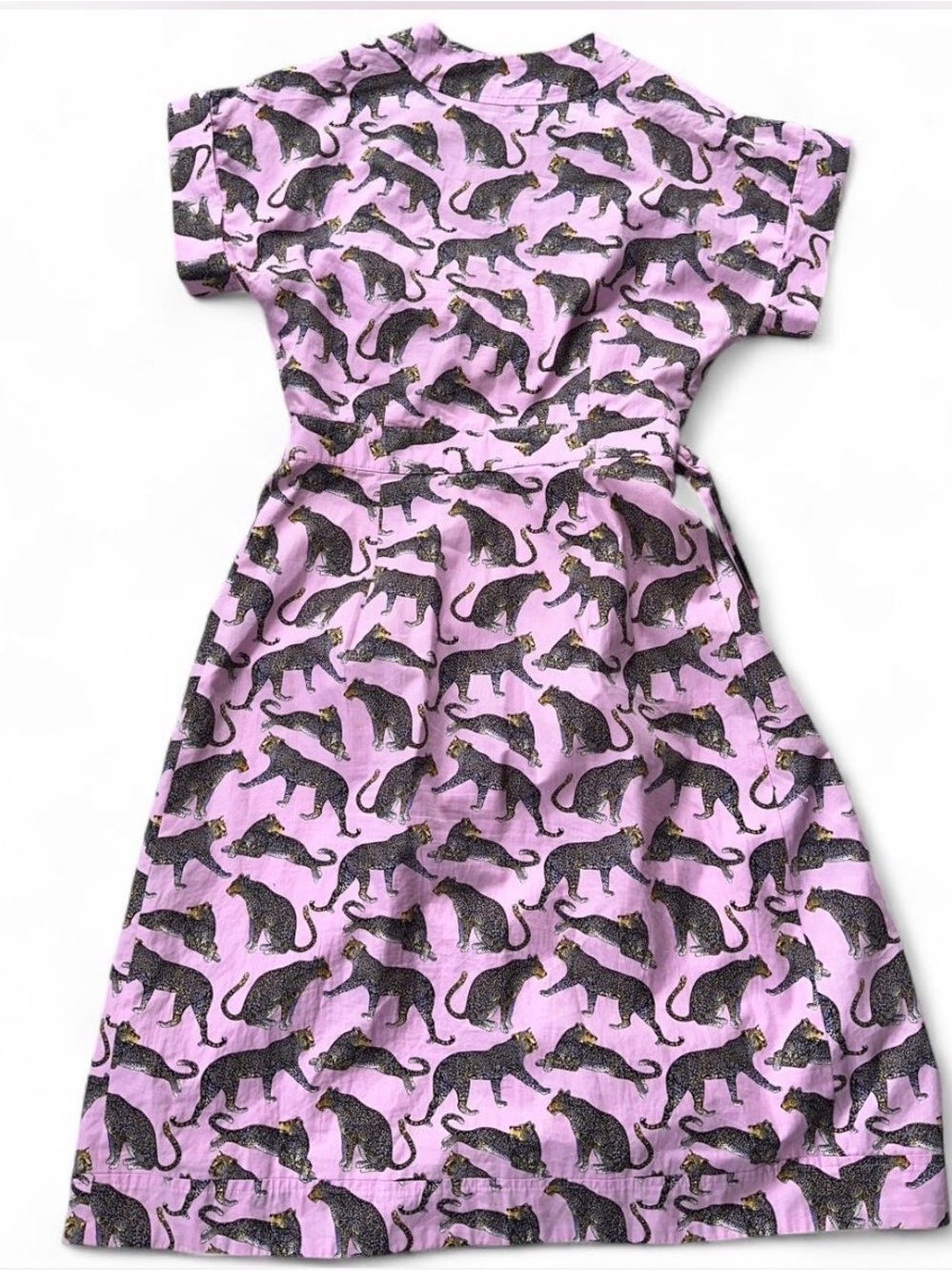 J. Crew Pink Leopard Print Wrap Dress - Picture 3 of 5